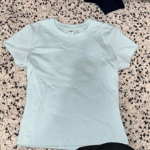 uniqlo xs baby blue shirt